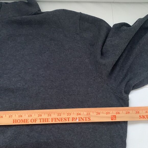 HB Cotton Gray 1/4 Zip Front Mock Neck Sweater Pullover Size 2XL - Picture 4 of 9